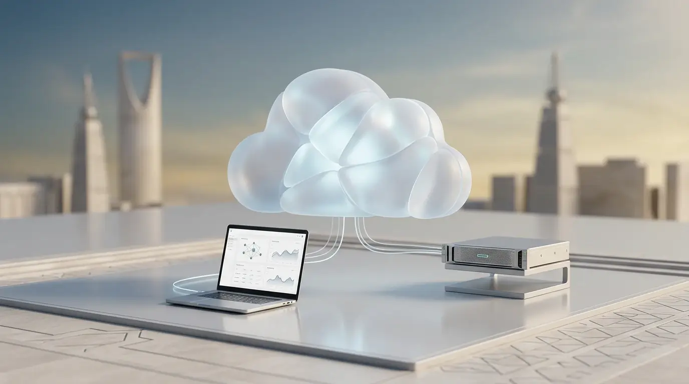 Cloud IT management in Saudi Arabia with centralized systems, cybersecurity, and scalable cloud infrastructure